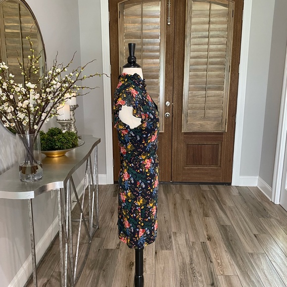 Madewell No.6 Black Floral Sheath Dress Size 4 - Picture 4 of 6